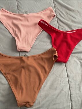 Forever 21 Ribbed Bikini Set - Pink & Camel